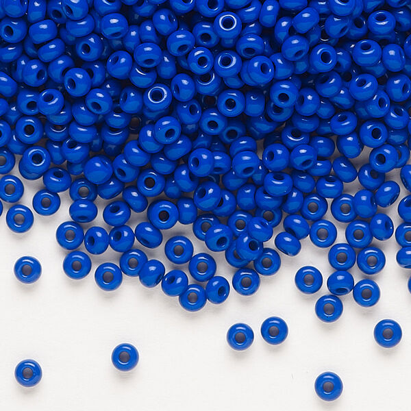 Seed bead, Preciosa Ornela Czech glass, pkg/500g, #8 rocaille, opaque blue, (33050). image number 0