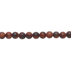 Red tigereye 1pkg1, matte round bead 8 inch 4mm