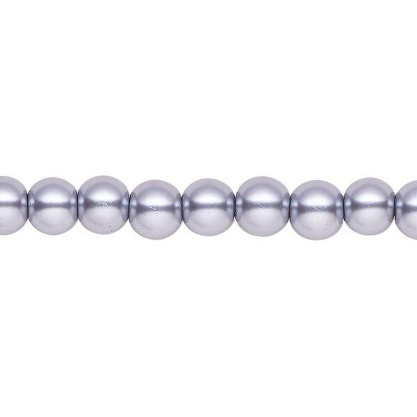 Pearl 2pk pewter, Celestial Crystal® 6mm round 15.5-16 inch image number 0