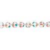 Bead, glass 1pkg8, multicolored, 14mm round with hand-painted flower. image number 1