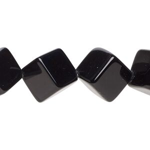 Black onyx 1pkg1, diagonally drilled cube bead 15.5-16 inch 10mm