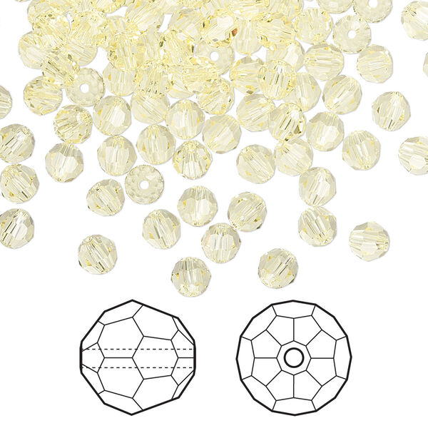 Bead 144pk jonquil, Crystal Passions® 4mm round 5000 image number 0