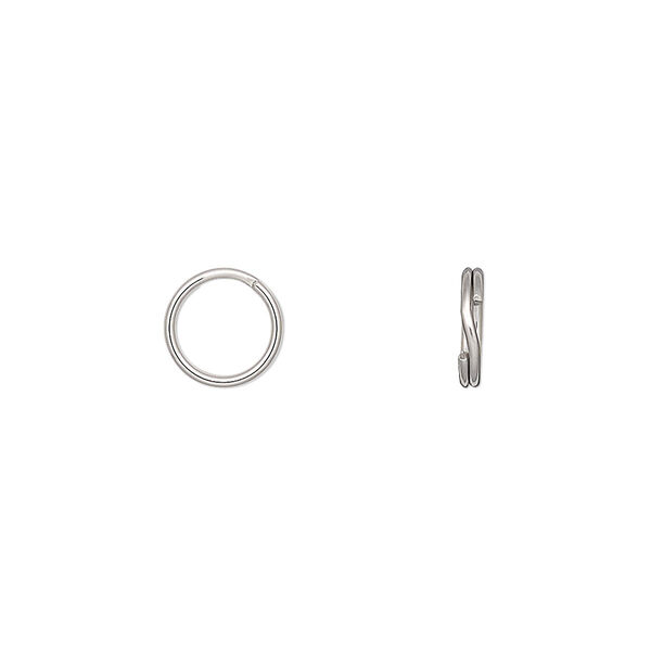 Split ring, stainless steel, 8mm round. Sold per pkg of 50. image number 0