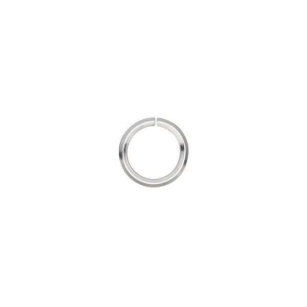 Jump ring, silver-plated brass, 10mm round diamond wire, 7.5mm inside diameter, 16 gauge. Sold per pkg of 50. image number 0