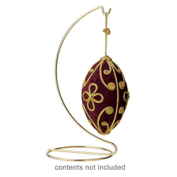 Ornament stand, brass-finished steel,  7-1/2 x 4 x 3-1/2 inches with hook. Sold per pkg of 6. image number 1