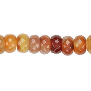 Red agate 1pkg1, faceted rondelle bead 15 inch 10x6mm-10x7mm