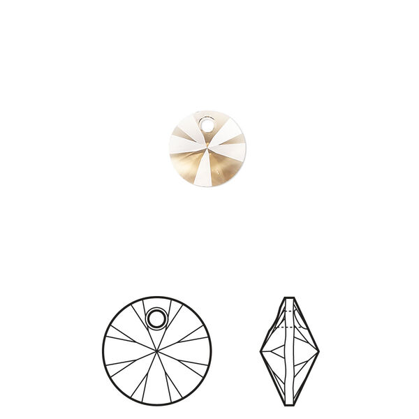 Drop 12pk light Colorado topaz, Crystal Passions® 8mm pendant mini disk 6428 image number 0