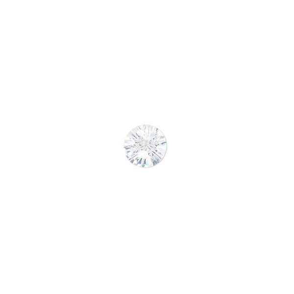 Gem, "Skyrocket Cut," cubic zirconia, clear, 6.5mm faceted round, Mohs hardness 8-1/2. Sold individually. image number 0