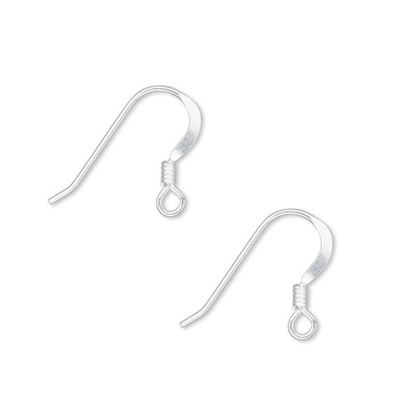 Ear wire fishhook 1pkg10 sterling silver-filled, 14mm flat / 2mm coil / open loop, 22 gauge 5 pair image number 0