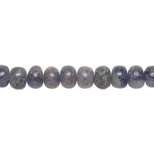 Iolite 1pkg1, hand-cut rondelle bead natural 13 inch 6x4mm-7x6mm