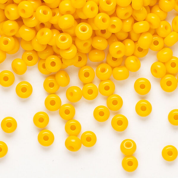 Seed bead, Preciosa Ornela Czech glass, pkg/50g, #6 rocaille, opaque orange, (93110). image number 0
