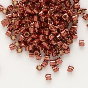 Seed bead, Delica®, glass, pkg/7.5g, #8 round, Duracoat® opaque galvanized dark berry (DBL-1842).