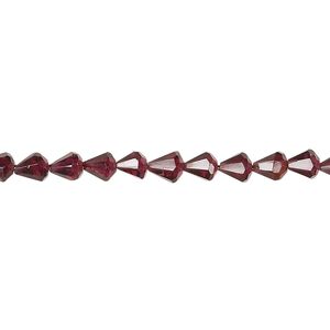 Rhodolite garnet 1pkg1, hand-cut faceted cone bead natural 14 inch 4x3mm-6x4mm