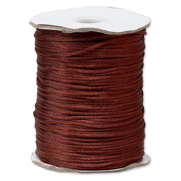 Cord, Satinique™, satin, copper, 1.5mm small. Sold per 400-foot spool. image number 0