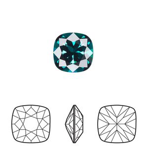 Fancy stone 6pk emerald foil back, Crystal Passions® 12mm cushion 4470