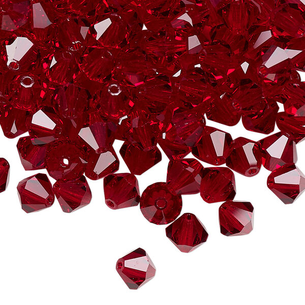 Bead 24pk Siam, Preciosa Czech crystal 6mm bicone image number 0