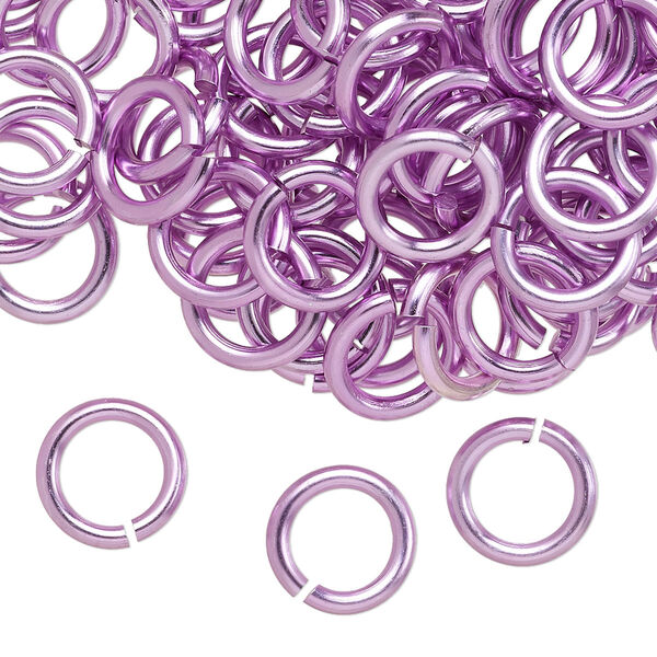Jump ring, anodized aluminum, light purple, 10mm round, 6.8mm inside diameter, 14 gauge. Sold per pkg of 100. image number 0