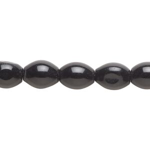 Black agate 1pkg1, oval bead 15 inch 10x7mm-12x8mm