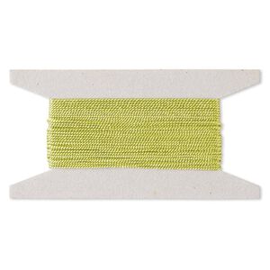 Cord, nylon, lime green, 1mm twisted. Sold per 100-foot spool.