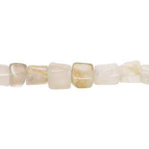 Golden rutilated quartz 1pkg1, hand-cut uneven cube bead natural, 13 inch 5x4mm-7x6mm