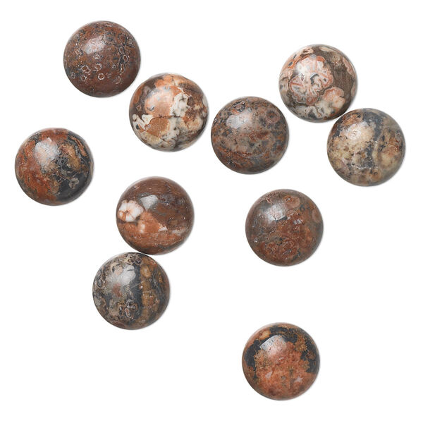 Leopardskin jasper 1pkg10, calibrated round cab natural 8mm image number 0