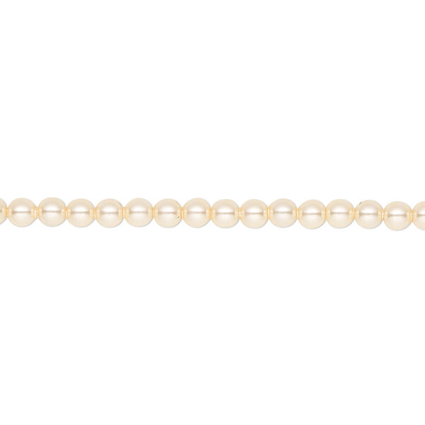 Pearl 100pk light gold, Crystal Passions® 3mm round 5810 image number 0