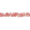 Bead, cherry "quartz" glass 1pkg1, 40x25mm-41x26mm wavy curve, 15 inches. image number 1