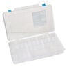 Organizer box, The Beadery®, 1pkg1, plastic, clear / blue, 14 x 9 x 1-3/4 inches with 3 to 28 adjustable compartments (2186). image number 2