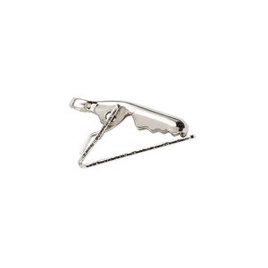 Alligator clip, nickel-plated brass, 18x11mm. Sold per pkg of 10.