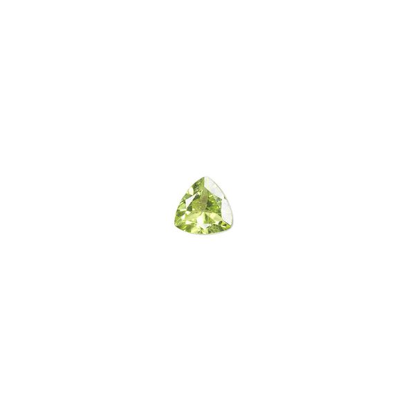Peridot 1pkg1, hand-cut faceted triangle gem natural 6mm image number 0