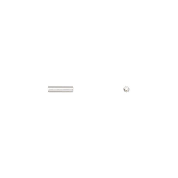 Bead, sterling silver, 6x1.5mm tube. Sold per 1/4 troy ounce pkg, approximately 100 beads. image number 0