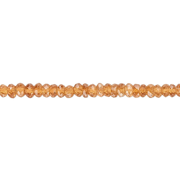 Bead, spessartite garnet (natural), 3x1mm-4x2mm hand-cut faceted rondelle, B grade, Mohs hardness 7 to 7-1/2. Sold per 15" to 16" strand. image number 0