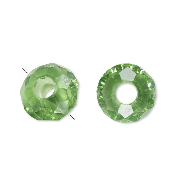 Bead 12pk 32 facets green, Celestial Crystal® Dione® 14x8mm rondelle image number 0