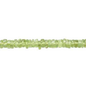 Peridot 1pkg1, hand-cut heishi bead natural 15.5-16 inch 5x2mm