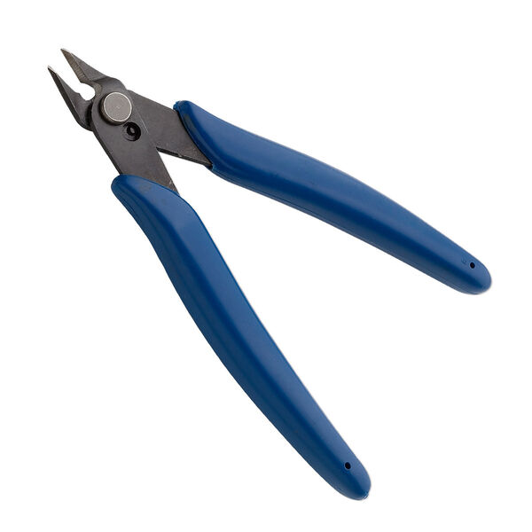 Pliers, nipper, steel and plastic, blue, 5-1/8 inches. Sold individually. image number 0