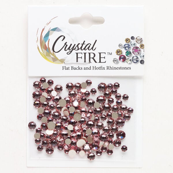 Flat back mix 1pkg144 light rose foil back, Crystal FIRE®, 3.00-4.80mm round SS12 / SS16 / SS20 image number 0