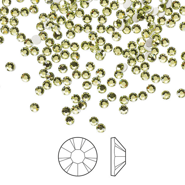 Flat back 1440pk limecicle foil back, Preciosa MAXIMA Czech crystal rhinestone 2.1-2.3mm chaton rose round SS7 image number 0