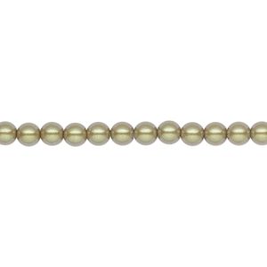 Pearl 600pk pearlescent khaki, Preciosa Czech crystal 4mm round