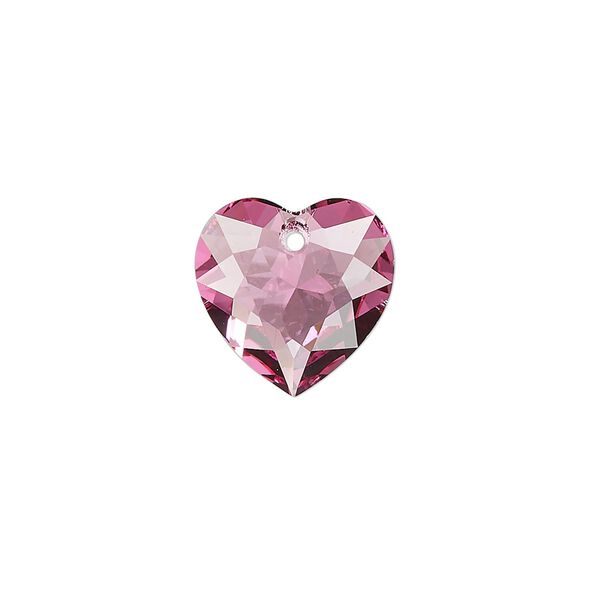 Drop 1pk rose, Crystal Passions® 14.5mm pendant heart cut 6432 image number 0