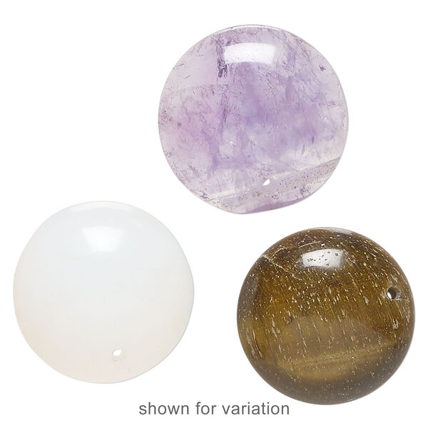 Multi-gemstone 1pkg6, top-drilled domed round flatback drop mix 20mm image number 1