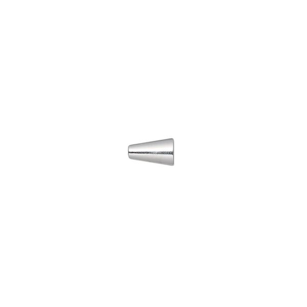 Bead end, glue-on, silver-finished brass, 6.5x4mm cone. Sold per pkg of 12. image number 0