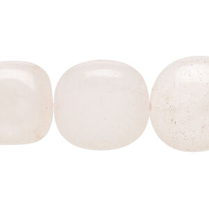Snow quartz 1pkg1, nugget bead, 15 inch medium pale pink