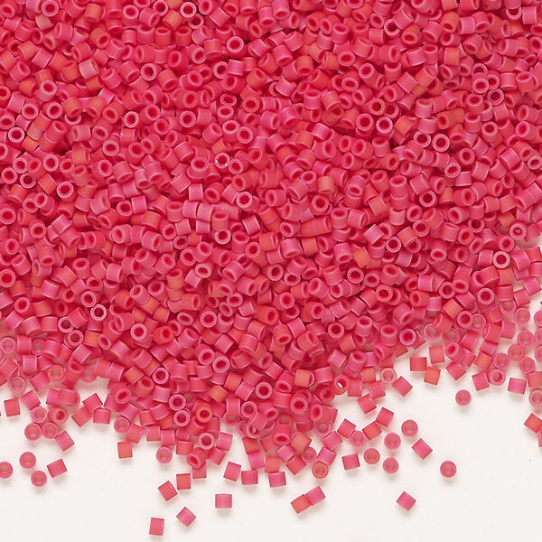 Seed bead, Miyuki Delica&reg; 1pkg50g, glass, #15 round, opaque matte luster red (DBS-0362) image number 0