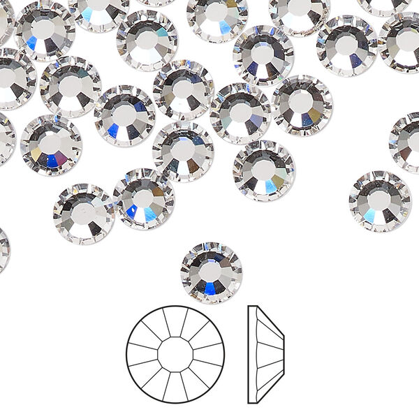 Flat back 24pk crystal foil back, Preciosa Viva 12® Czech crystal rhinestone 6.3-6.5mm chaton rose round SS30 image number 0
