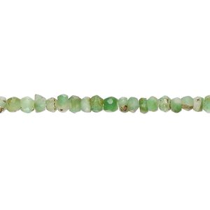 Chrysoprase 1pkg1, hand-cut faceted rondelle bead natural 14 inch 3x2mm-4x3mm / 3mm