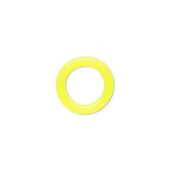 Component, Oh! Ring™, silicone, neon yellow, 15mm round with 10mm hole. Sold per pkg of 100. image number 0