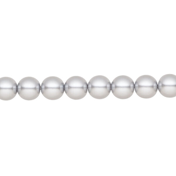 Pearl 200pk light grey, Preciosa Czech crystal 6mm round image number 0