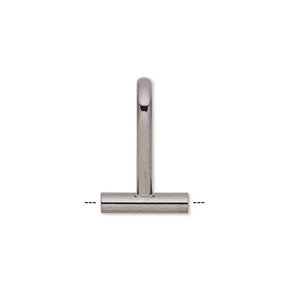 Brooch converter, horizontal, gunmetal-plated brass, 21x13.5mm. Sold per pkg of 10. image number 0