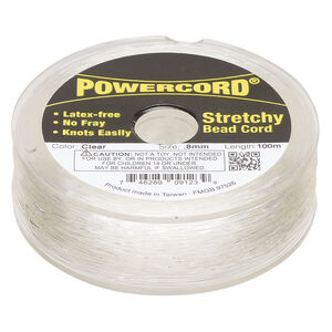 Powercord&reg; 1pkg1 no-fray elastic, clear, .8mm, 8.5-pound test, 100-meter spool.
