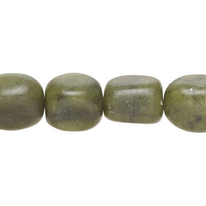 Serpentine 1pkg1, nugget bead natural, 15 inch small / matte